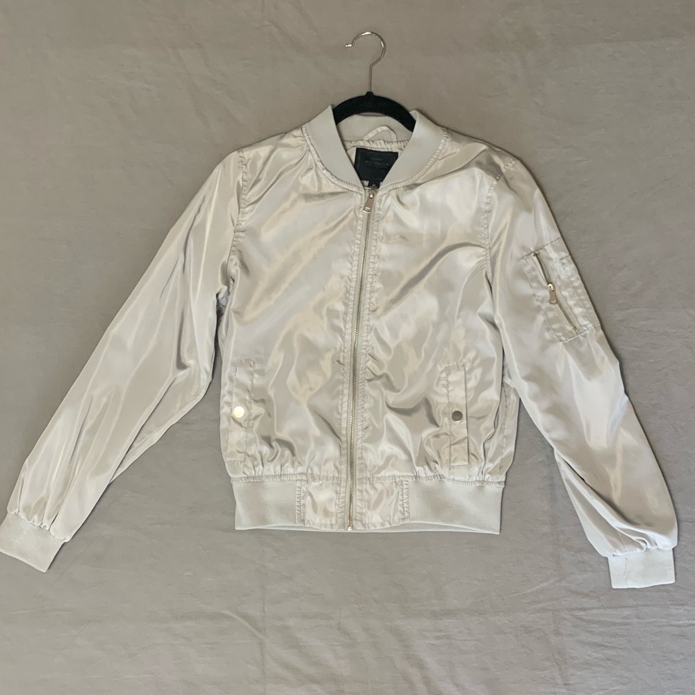 Grey bomber jacket